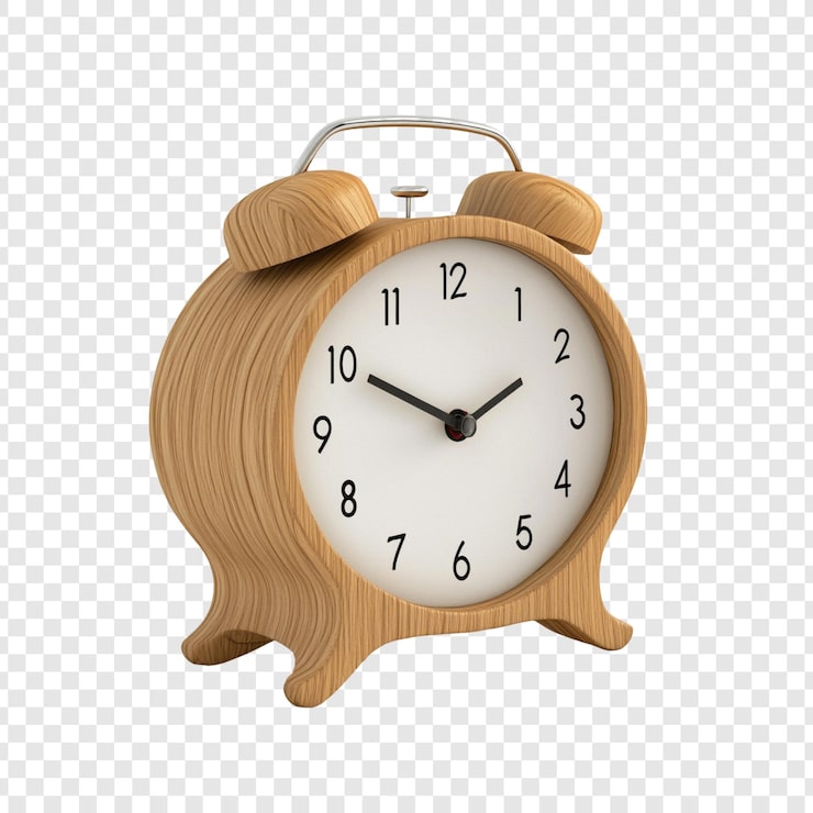 Ücretsiz PSD ahşap çalar saat zaman yönetimi konsepti klasik tasarım 3d render