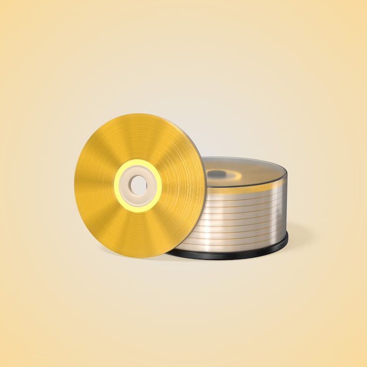 Ücretsiz PSD altın cd ve dvd yığını