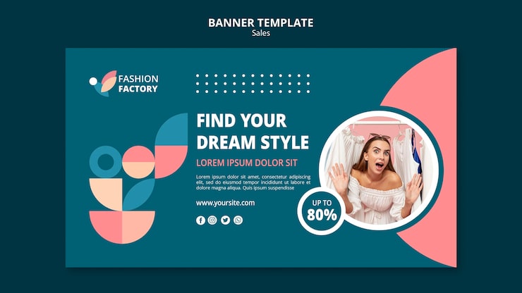Ücretsiz PSD banner moda indirimi şablonu