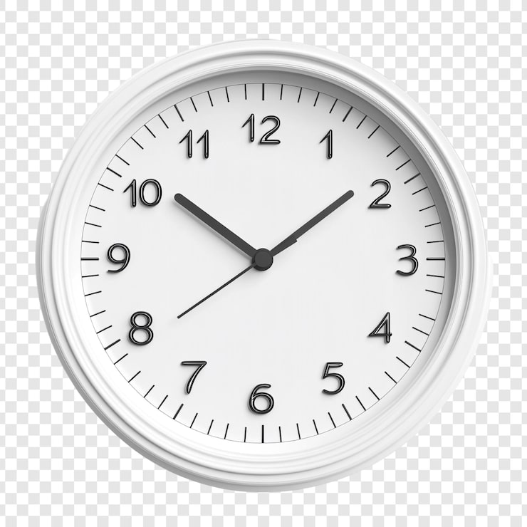 Ücretsiz PSD basit beyaz analog saat tasarımı