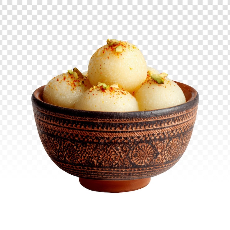 Ücretsiz PSD bir kasede rasgulla hint tatlısı.