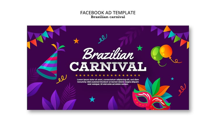 Ücretsiz PSD brezilya karnaval kutlaması facebook şablonu