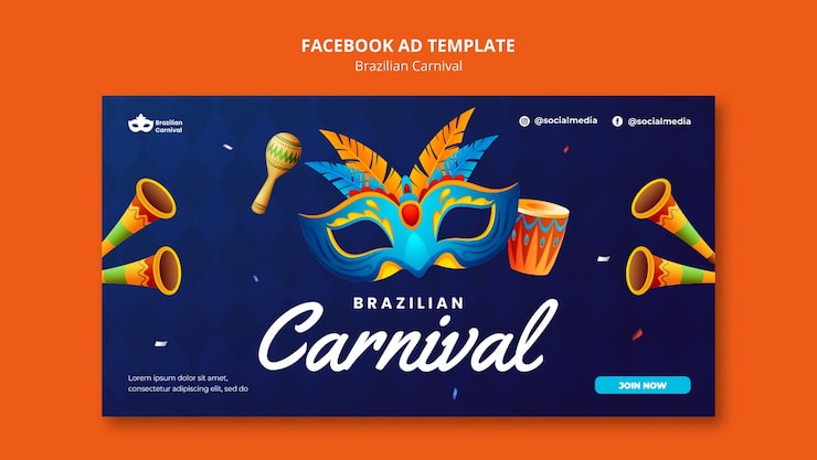 Ücretsiz PSD brezilya karnavalı facebook şablonu