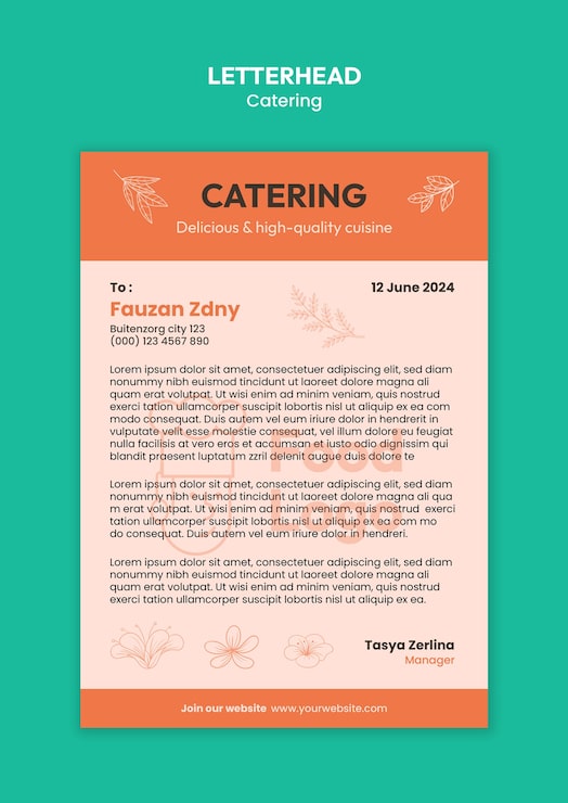 Ücretsiz PSD catering şablon tasarımı