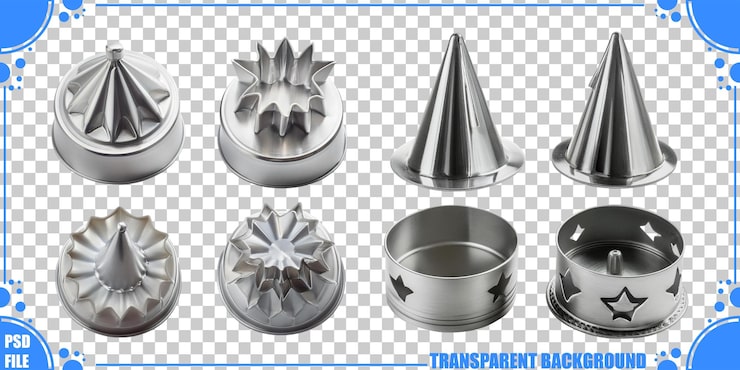 Ücretsiz PSD çeşitli metal pasta süsleme uçları ve araçları