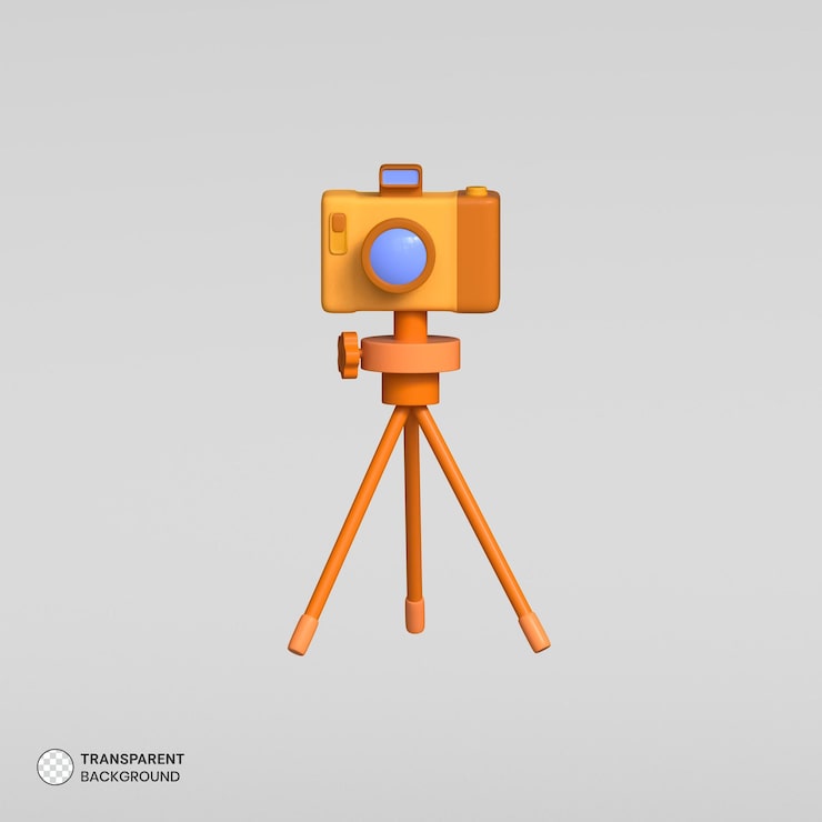 Ücretsiz PSD dijital kamera ve stüdyo ışık kurulumu i̇konu i̇zole 3d render i̇llüstrasyon