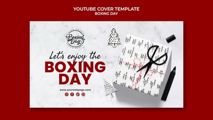 Ücretsiz PSD düz tasarım boxing day şablonu