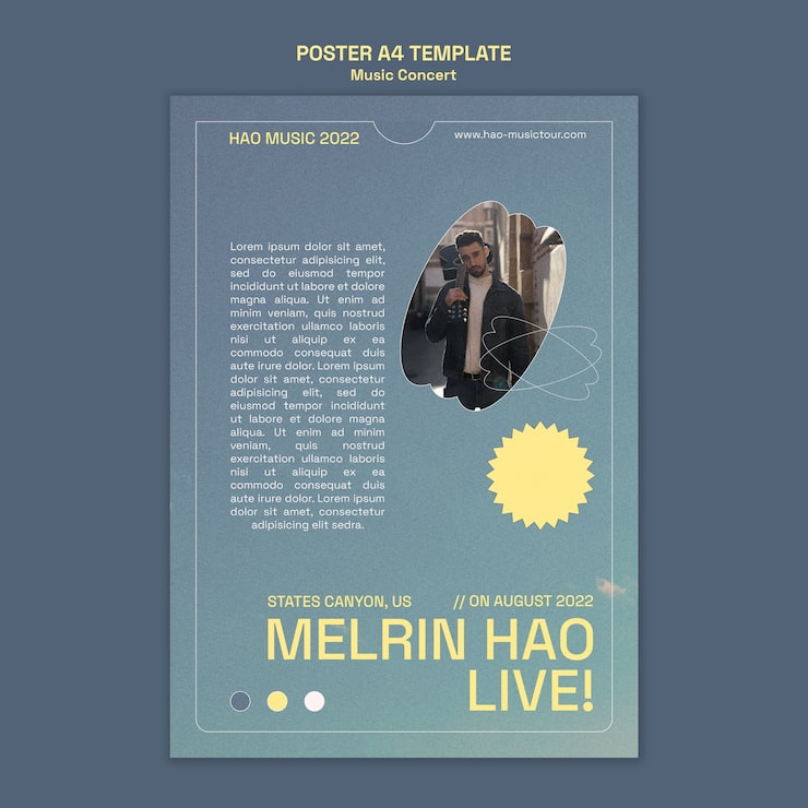 Ücretsiz PSD eğlenceli müzik konseri a4 poster şablonu