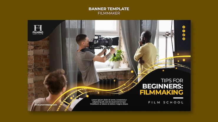 Ücretsiz PSD film yapımcısı banner şablonu tasarımı