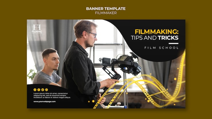 Ücretsiz PSD film yapımcısı banner şablonu tasarımı