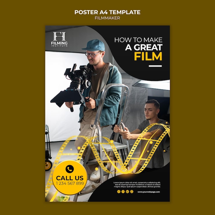Ücretsiz PSD film yapımcısı poster şablonu tasarımı
