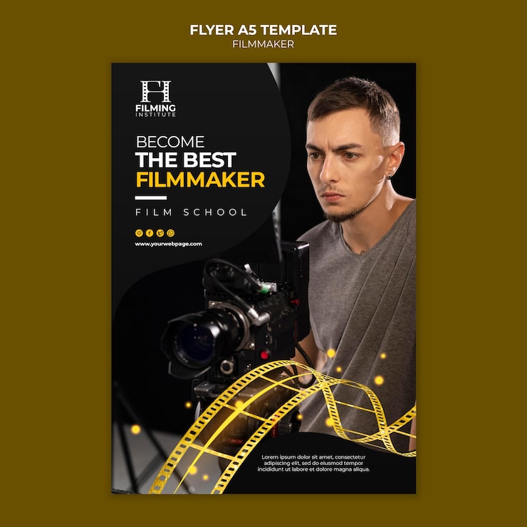 Ücretsiz PSD film yapımcısı poster şablonu tasarımı
