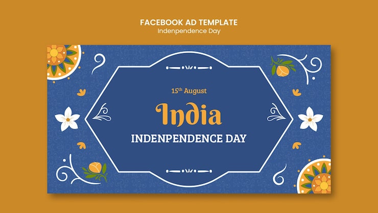Ücretsiz PSD hindistan bağımsızlık günü facebook şablonu