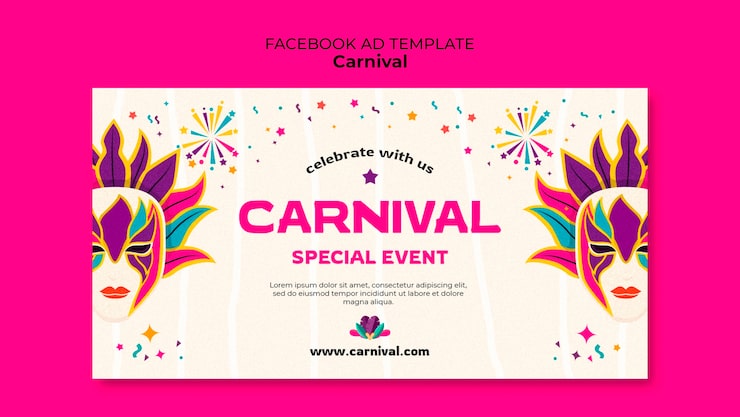 Ücretsiz PSD karnaval kutlaması facebook şablonu