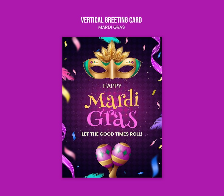 Ücretsiz PSD mardi gras partisi davetiyesi
