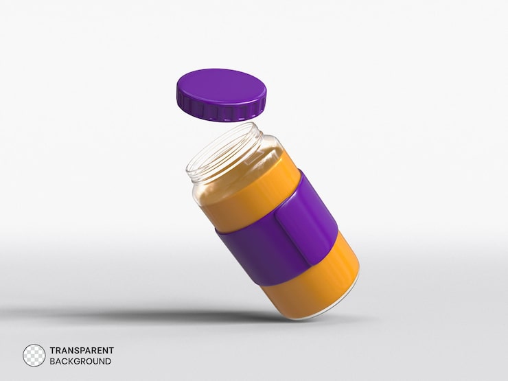 Ücretsiz PSD meyve suyu şişesi simgesi izole 3d render illüstrasyonu