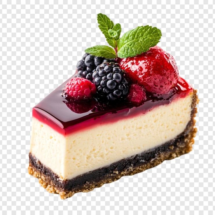 Ücretsiz PSD nefis böğürtlenli cheesecake dilimi