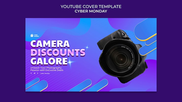 Ücretsiz PSD siber pazartesi youtube kapak şablonu
