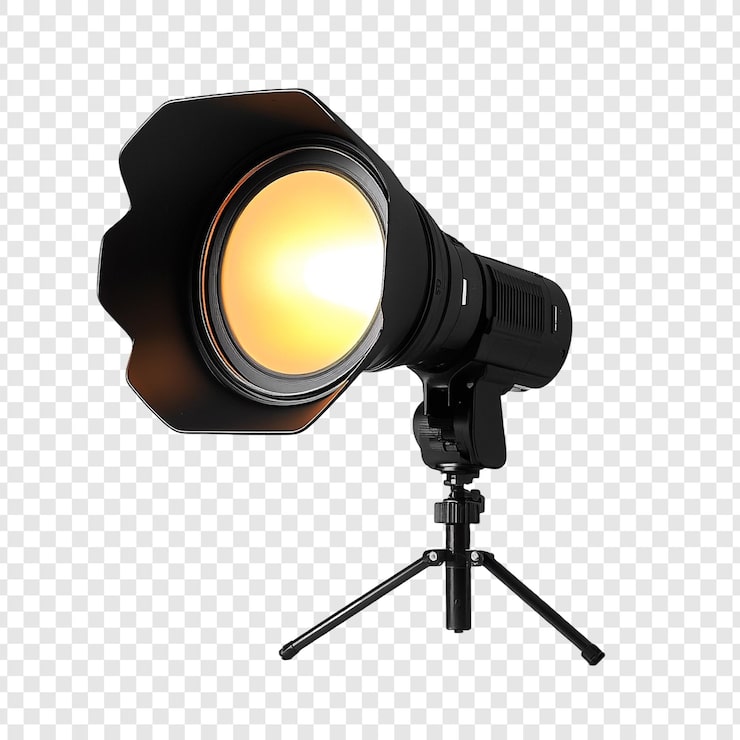 Ücretsiz PSD stüdyo fotoğrafçılığı aydınlatma ekipmanları tripod üzerinde profesyonel led işık