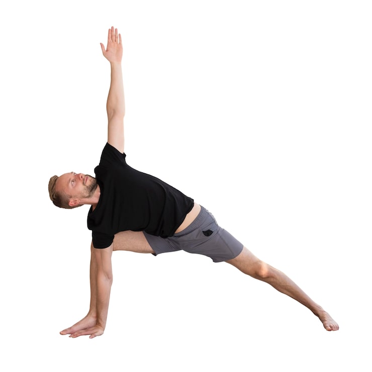 Ücretsiz PSD yoga pozisyonunda izole edilmiş adam