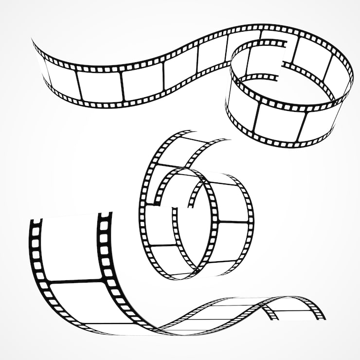 Ücretsiz Vektör 3 boyutlu film şeritleri seti
