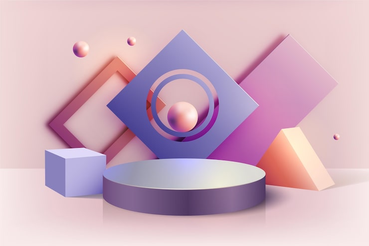 Ücretsiz Vektör 3d efektli pastel podyum