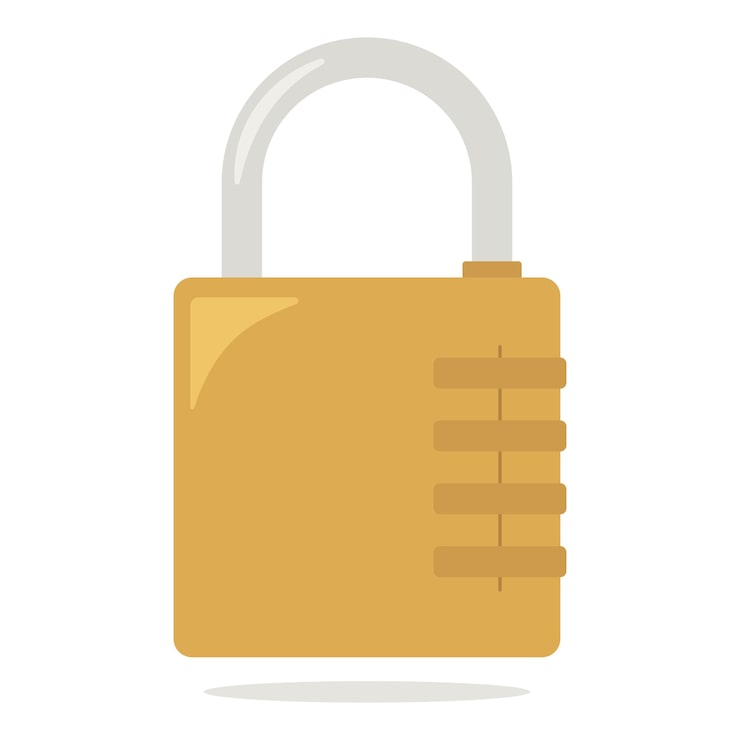 Ücretsiz Vektör asma kilit düz stil