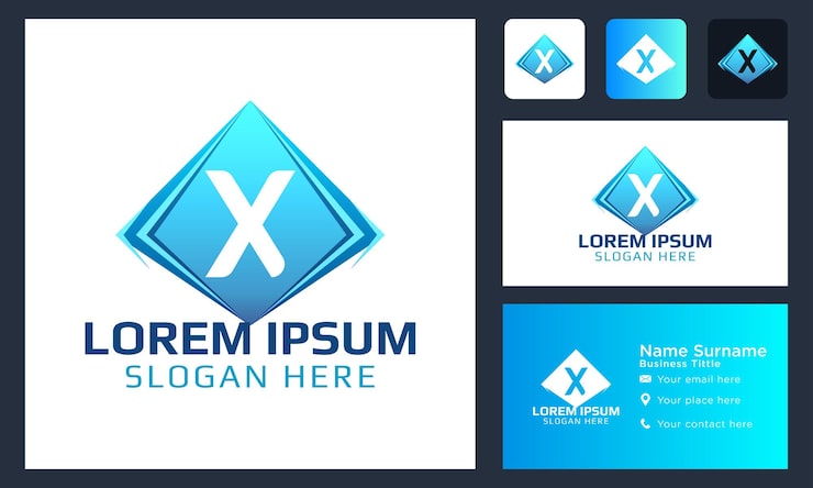 Ücretsiz Vektör başlangıç monogramı x harfi logosu şirketiniz için kristal soyut simge logosu