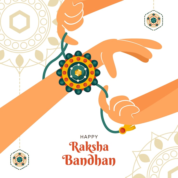 Ücretsiz Vektör düz raksha bandhan illüstrasyonu