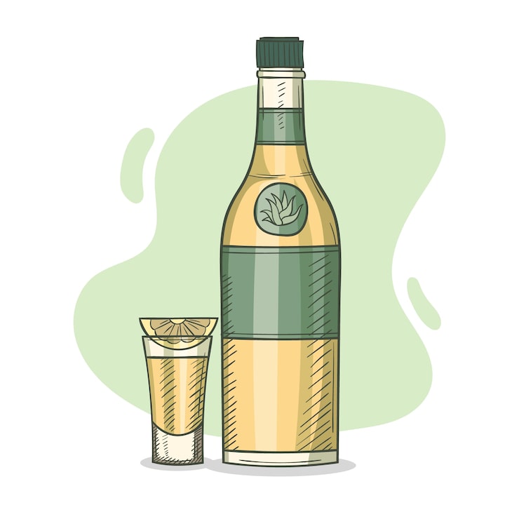 Ücretsiz Vektör el çizimi mezcal illüstrasyonu