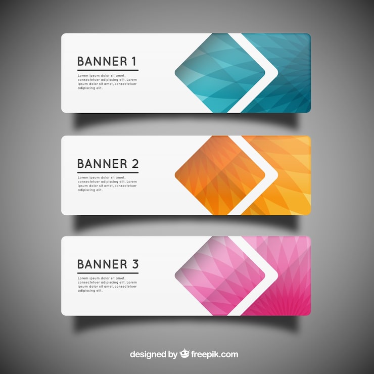 Ücretsiz Vektör geometrik banner şablonları