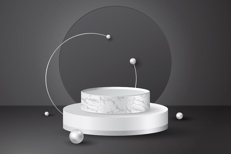 Ücretsiz Vektör gerçekçi 3d takı vitrini podyumu
