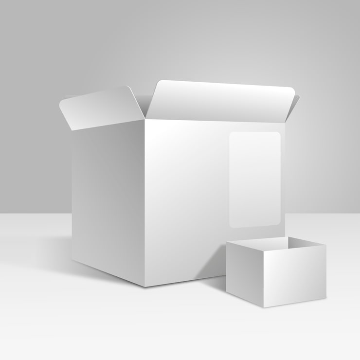 Ücretsiz Vektör gerçekçi küp kutu mockup çizimi
