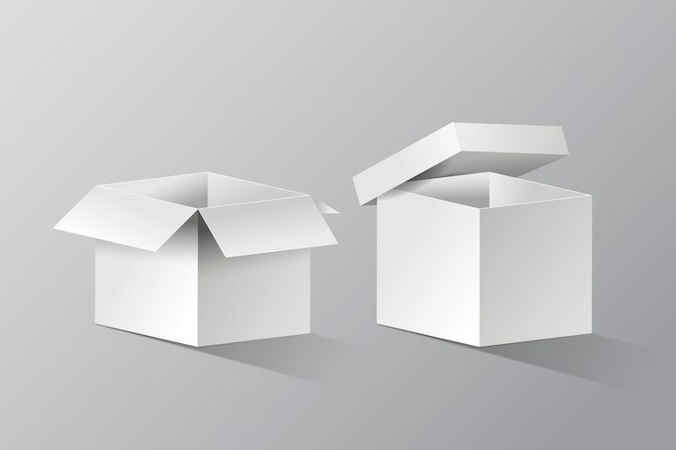 Ücretsiz Vektör gerçekçi küp kutu mockup