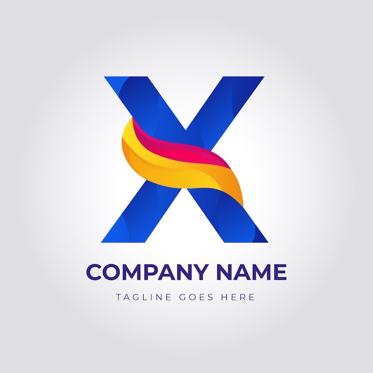 Ücretsiz Vektör gradyan x harfi logo şablonu