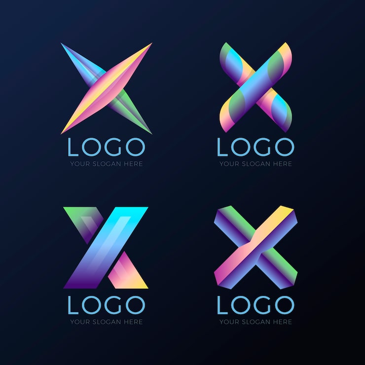 Ücretsiz Vektör gradyan x logo tasarım şablonu