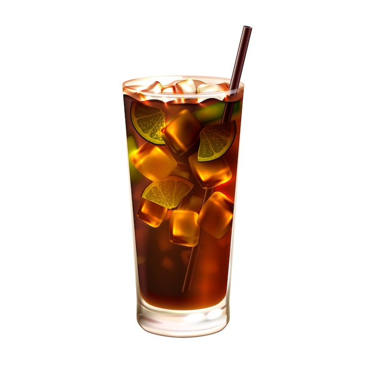 Ücretsiz Vektör long island buzlu çay kokteyli, gerçekçi
