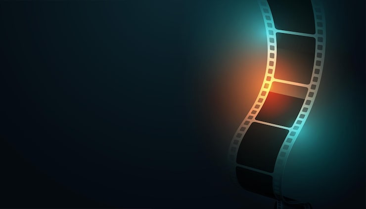 Ücretsiz Vektör metin alanı olan parlak film negatif sinema arka planı