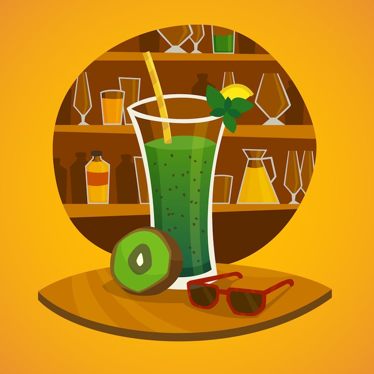 Ücretsiz Vektör meyve suyu barı konsepti