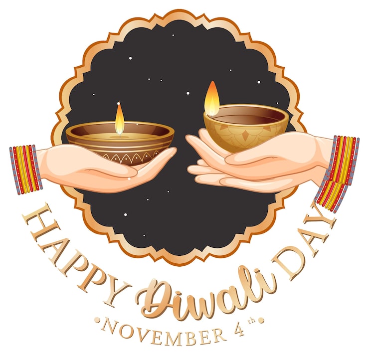 Ücretsiz Vektör mutlu diwali günü logo tasarımı