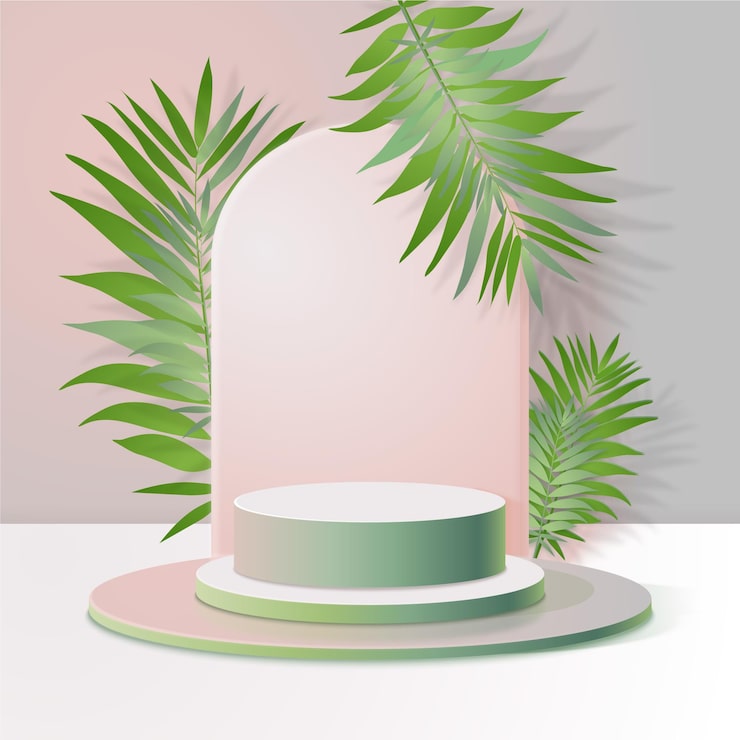Ücretsiz Vektör pastel renklerde gerçekçi 3d podyum