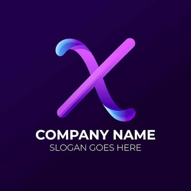 Ücretsiz Vektör renk geçişli x logo şablonu design