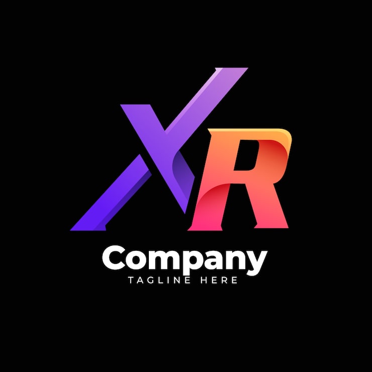 Ücretsiz Vektör renkli geçişli rx veya xr logo şablonu