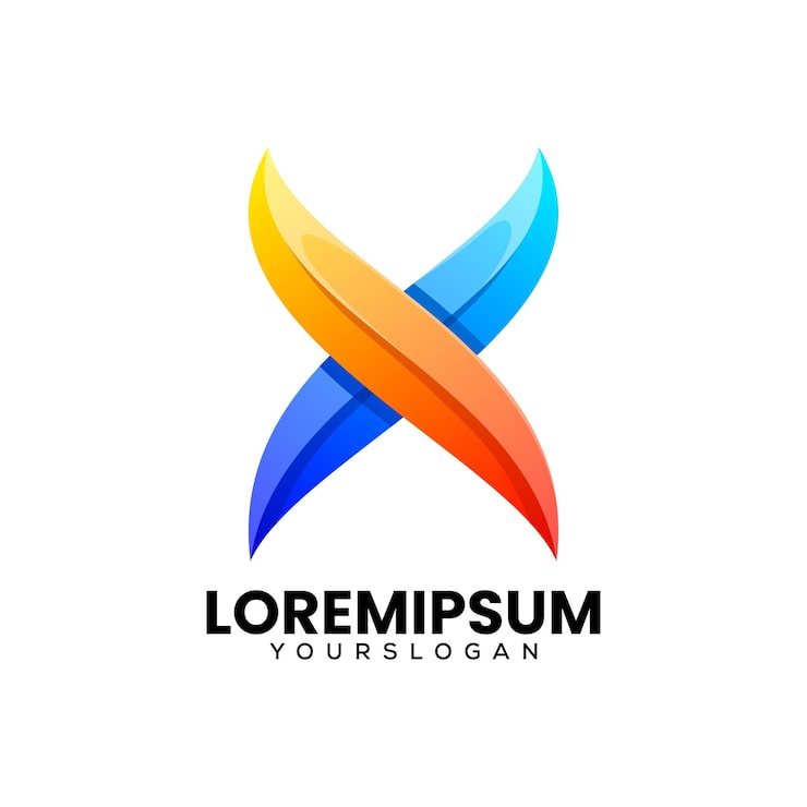 Ücretsiz Vektör renkli x harfi simgesi logo tasarımı