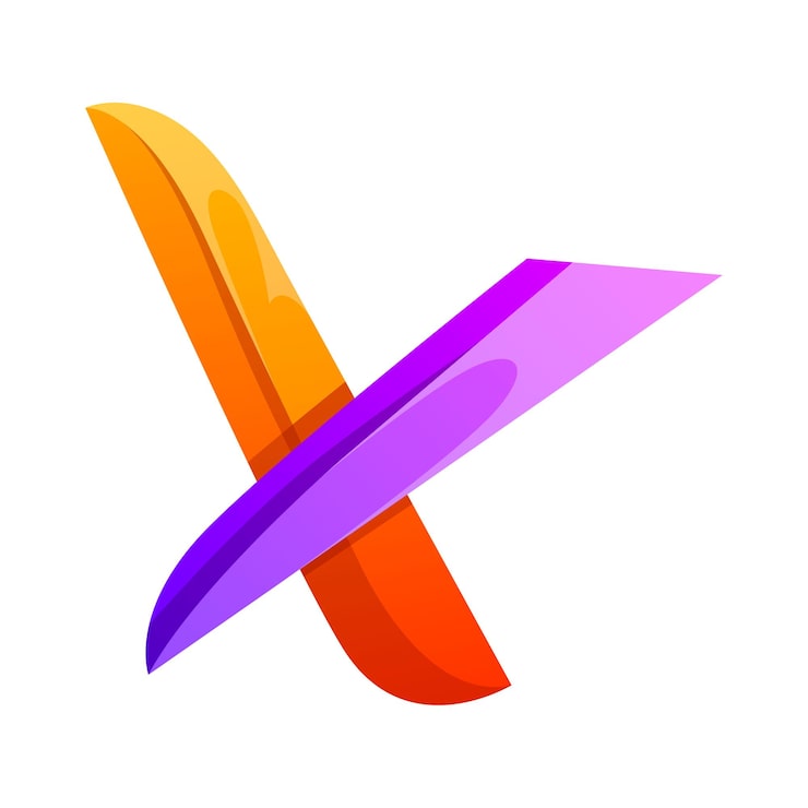Ücretsiz Vektör x harfi gradyan logo tasarımı