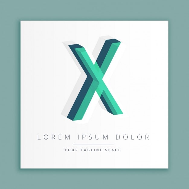 Ücretsiz Vektör x harfi ile 3 boyutlu logo