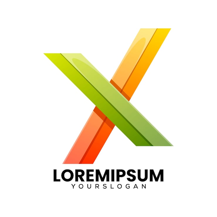 Ücretsiz Vektör yaratıcı x harfi renkli simge logo tasarımı