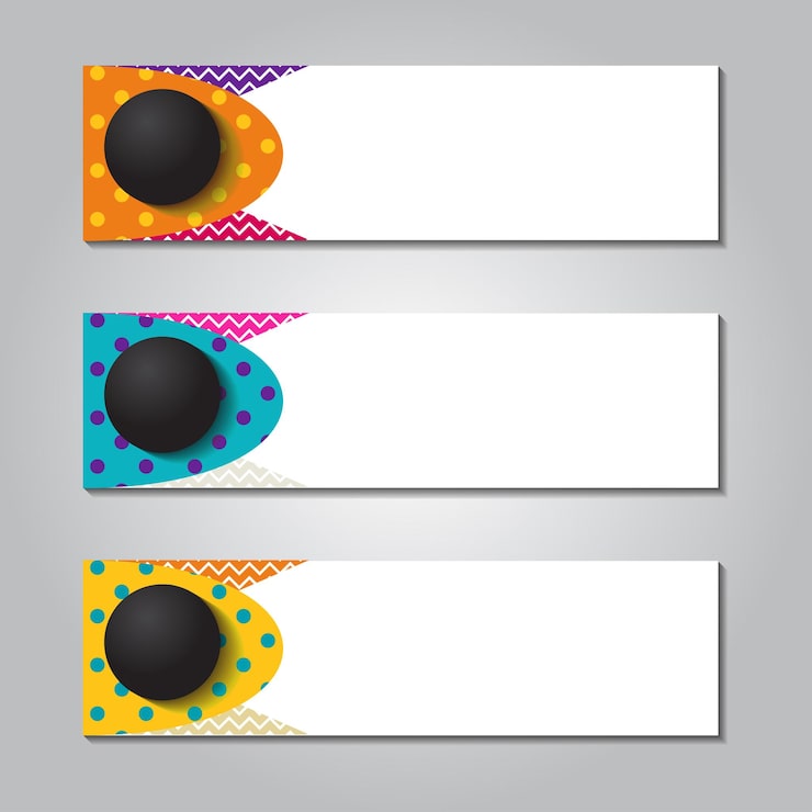Ücretsiz Vektör yatay banner seti