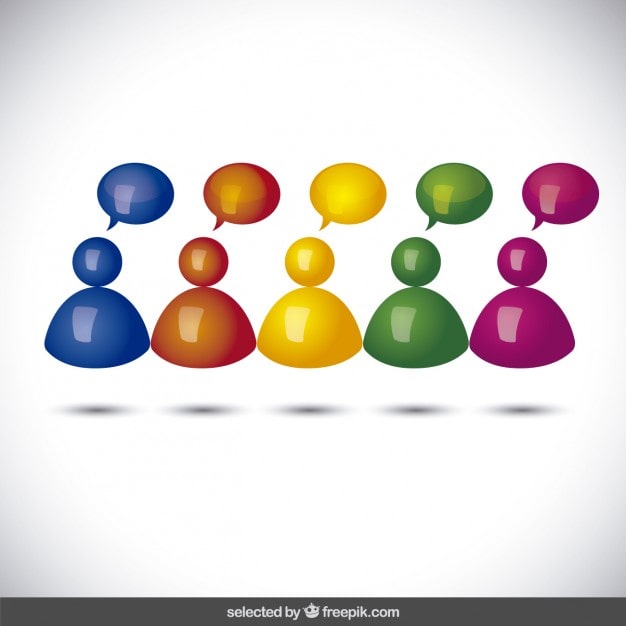 Vecteur gratuit des avatars en 3d avec des ballons de la parole