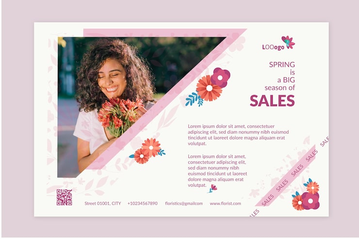 Vecteur gratuit bannière horizontale de vente de printemps plat